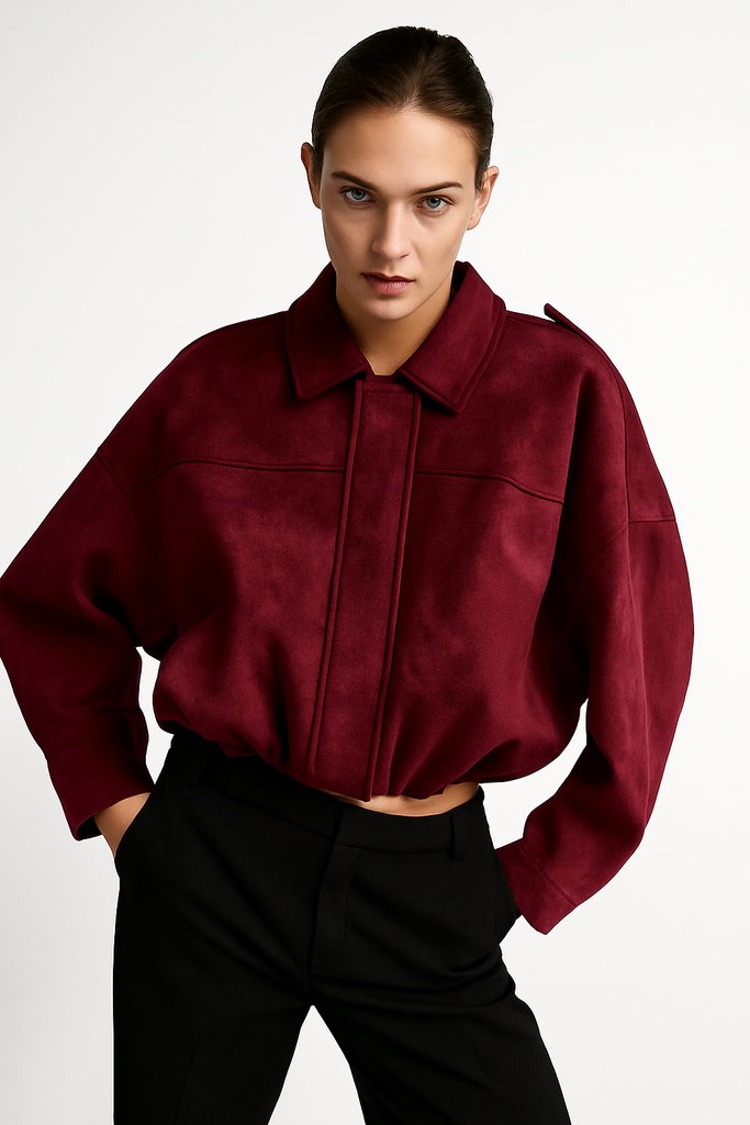 ZARA Bomberjacke in Wildlederoptik