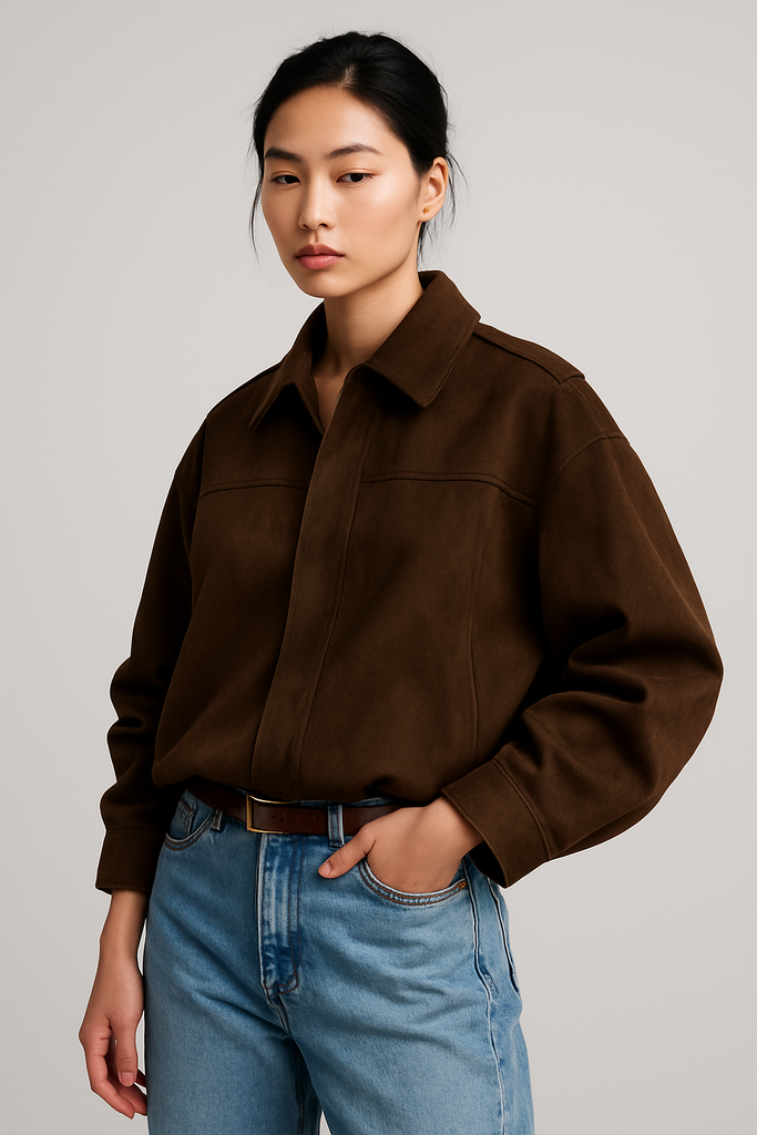 ZARA Bomberjacke in Wildlederoptik