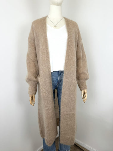 Langer Mohair Cardigan taupe – LOLA Fashion Store