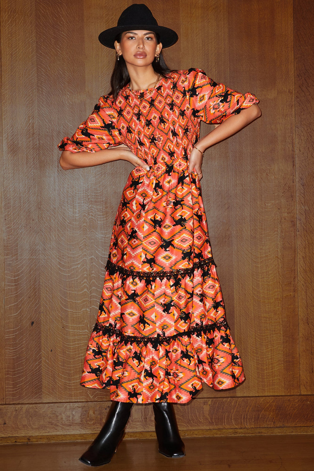 Orange Rodeo Dress Red Rodeo Midi Dress – LOLA Fashion Store